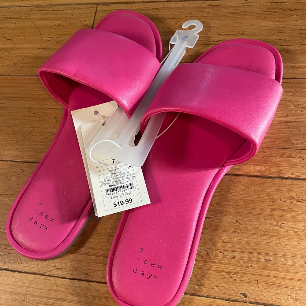 A New Day Pink Slip-On Sandals